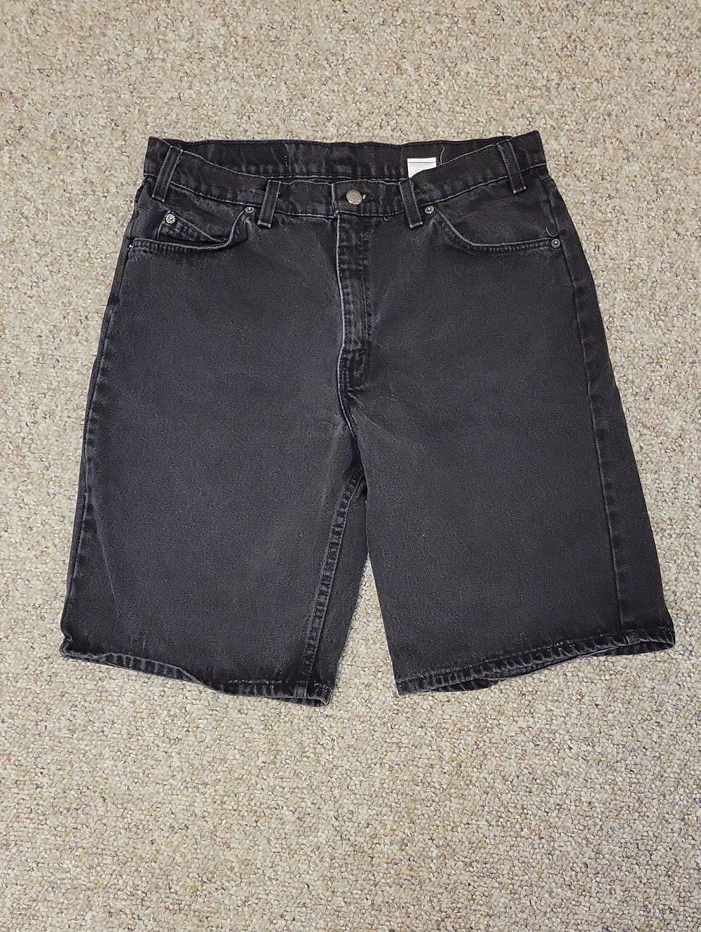 Levi's 550 Vintage Orange Tab Men’s Black Denim Shorts Sz 34. Made In USA 90s